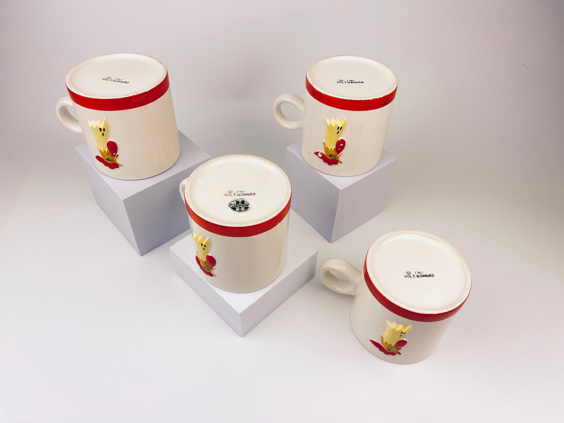 Product image for 'vintage holt howard hand painted rooster ceramic coffee mugs made in japan sold individually' (view 0f774e)
