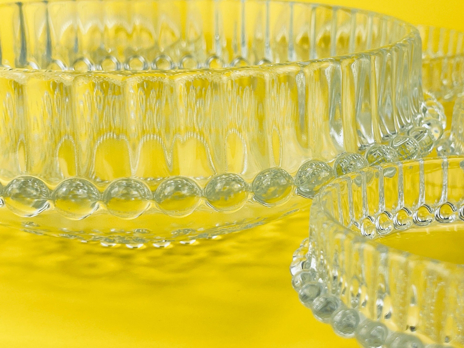 Product image for 'vintage clear crystal glass hobnail daisy floral bowl serving set made in germany by walther glas fabiola line set of five 5' (view 75c805)