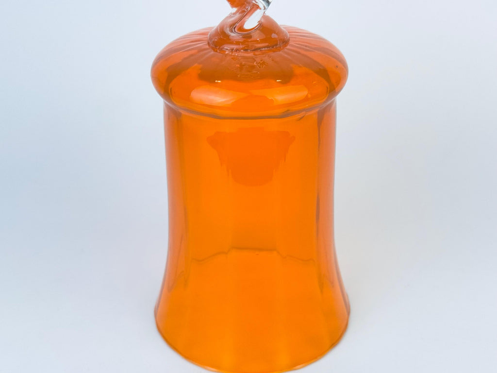 Product image for 'vintage orange italian empoli art glass twisted glass vase bowl' (view f14883)