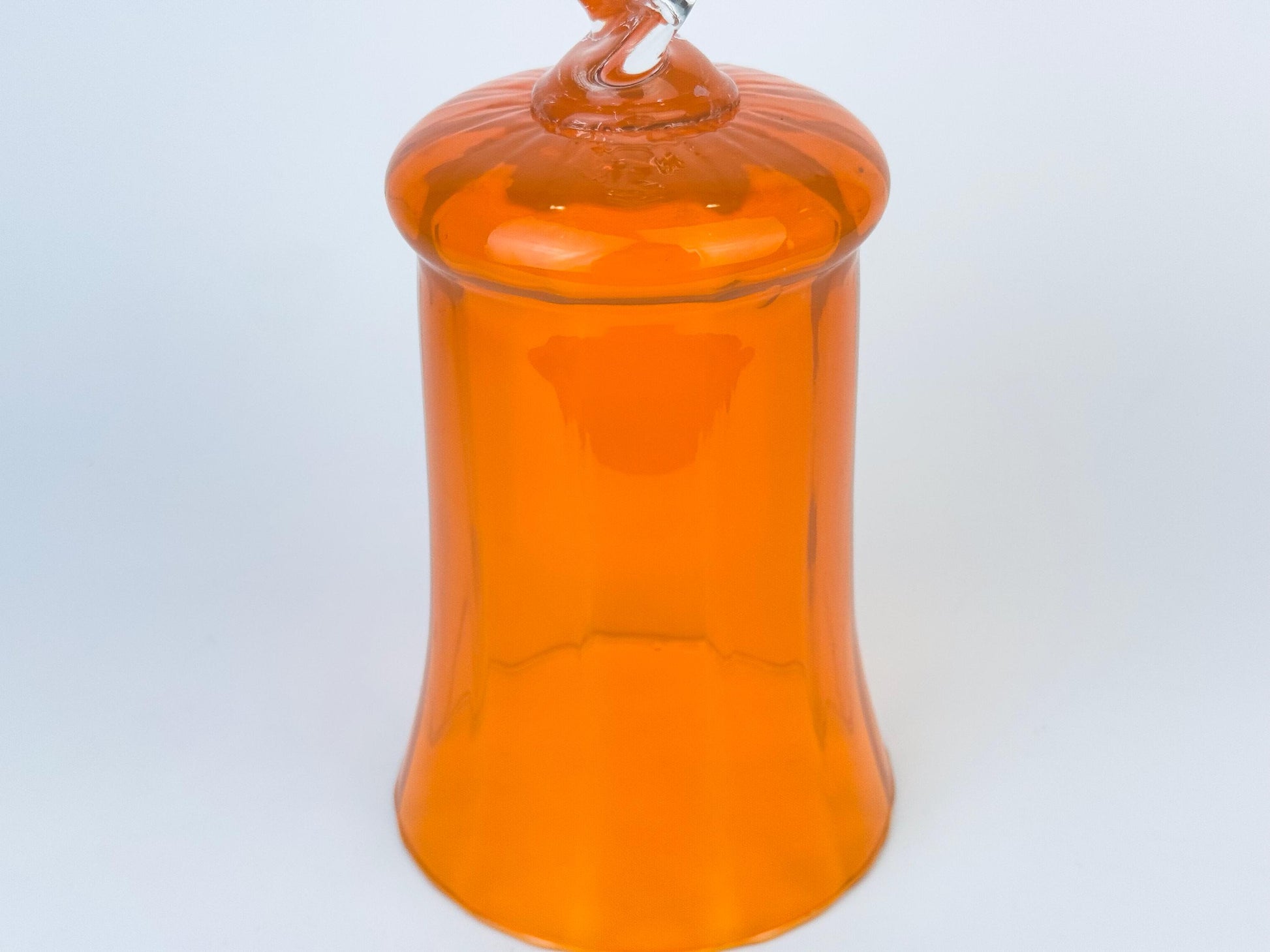 Product image for 'vintage orange italian empoli art glass twisted glass vase bowl' (view f14883)