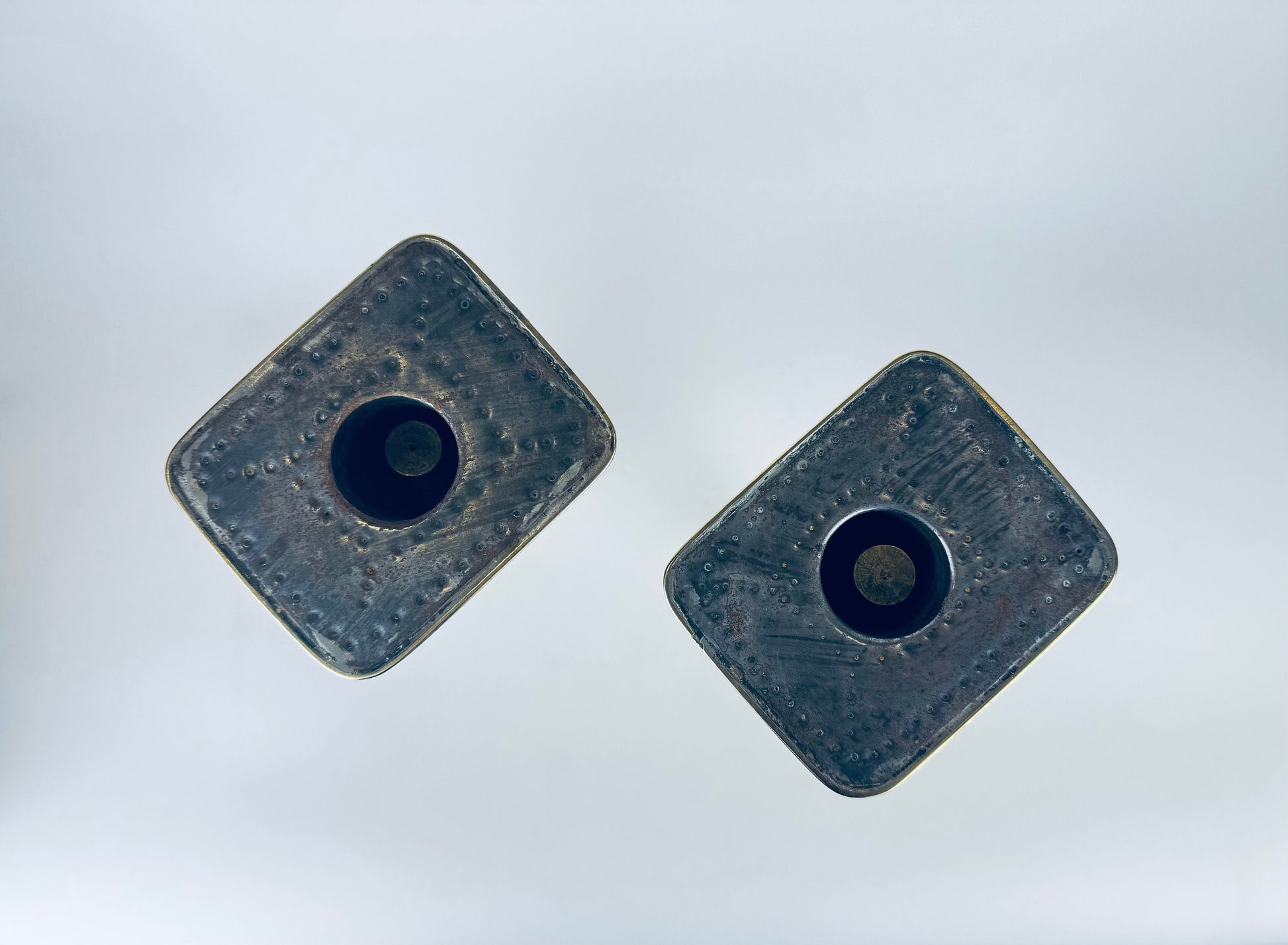 Product image for 'vintage ornate tall solid brass candlestick holders set of two 2' (view c59346)