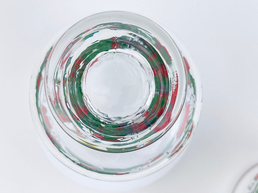 Product image for 'vintage glass christmas candleholders set of two 2 wreath candle pattern' (view cc1f0b)