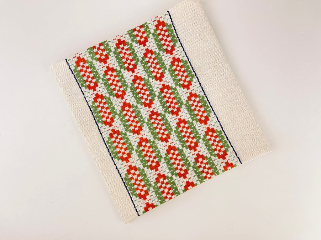 Product image for 'vintage embroidered geometric beige linen tea towel statement towel' (view 275f0c)