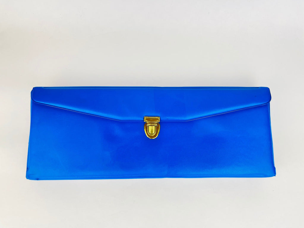 Product image for 'vintage latch knitting needle kit dcn perfecto bright blue pleather brass looking includes variety needle sizes' (view be576c)