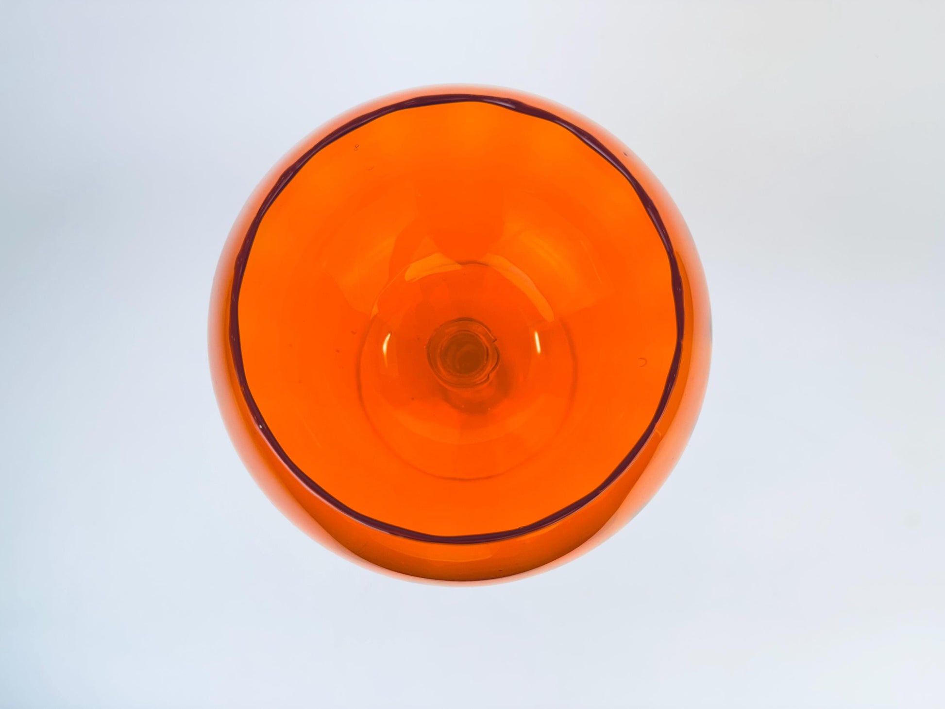 Product image for 'vintage orange pumpkin balloon italian empoli art glass footed bowl vase halloween candy bowl made in italy' (view b8f064)