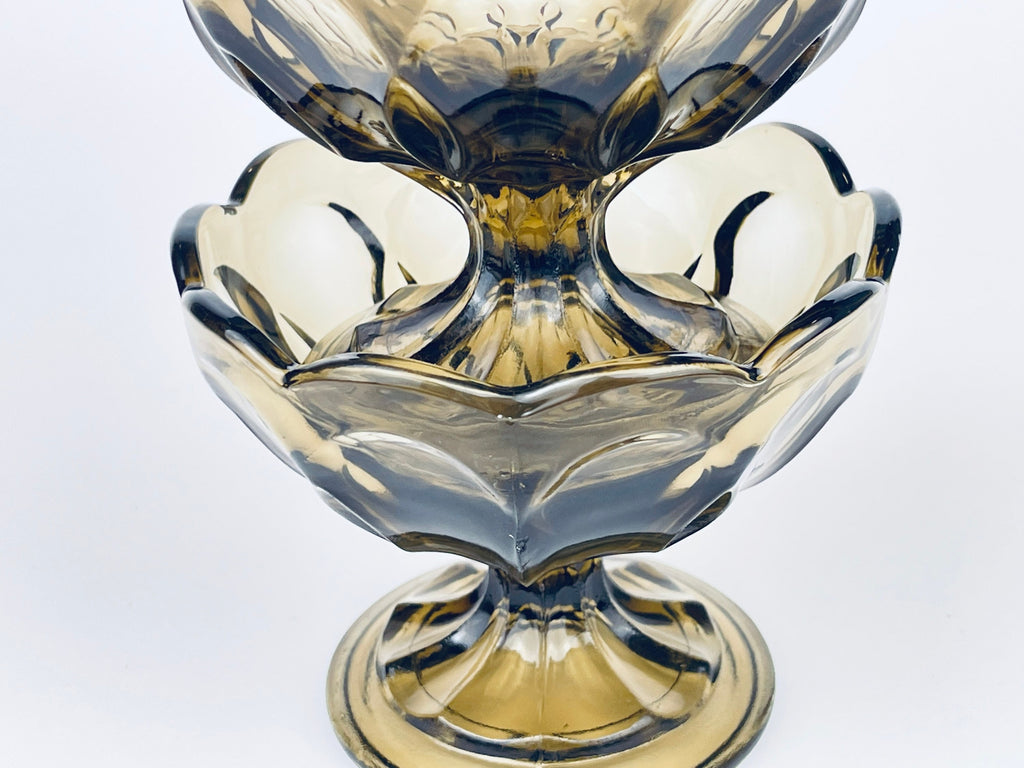 Product image for 'vintage anchor hocking smokey grey glass dessert bowls set of 2' (view 122553)