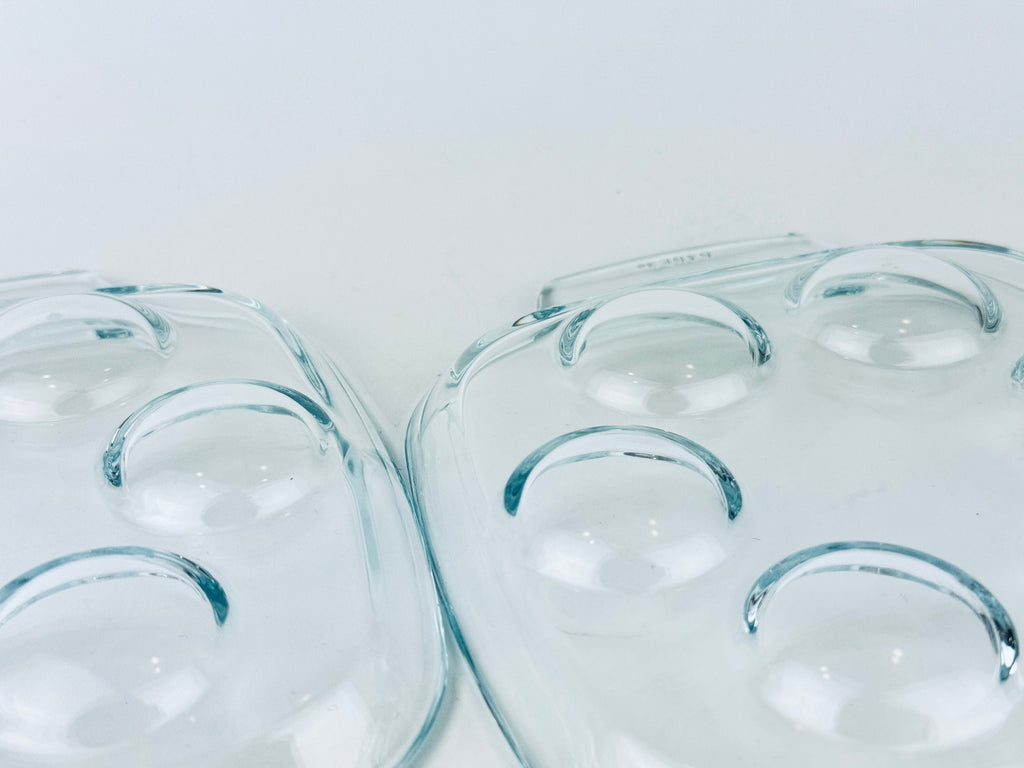 Product image for 'vintage pyrex clear glass escargot snail devilled egg plates 473 set of two 2 made in france' (view 850849)