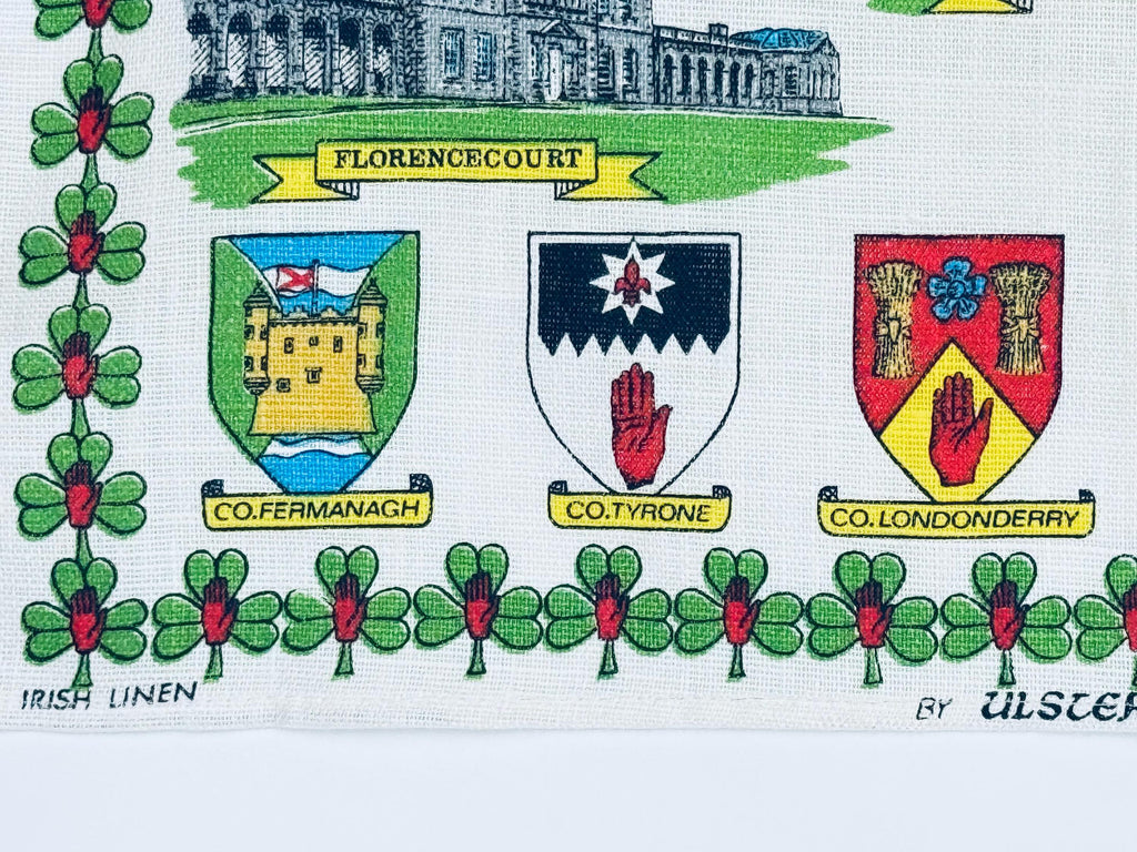 Product image for 'vintage pure irish linen northern ireland map tea towel ulster weavers made in ireland' (view 75bb31)