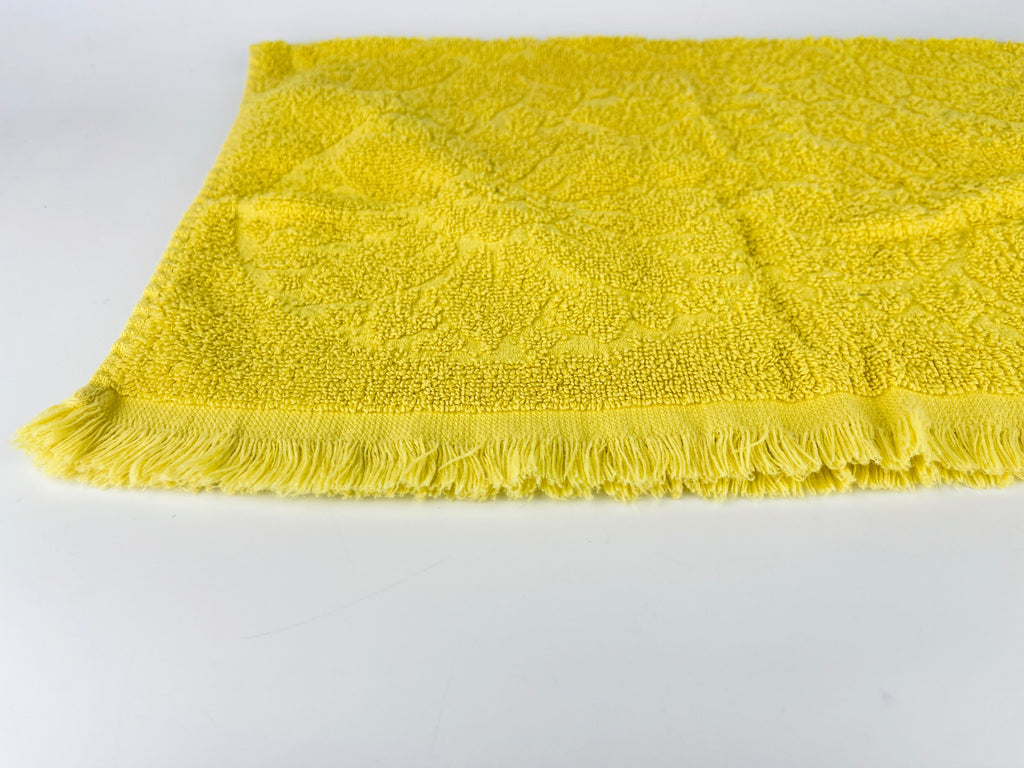 Product image for 'vintage sears yellow floral rectangular fringe hand towel 100 cotton made in usa' (view 43e4bc)