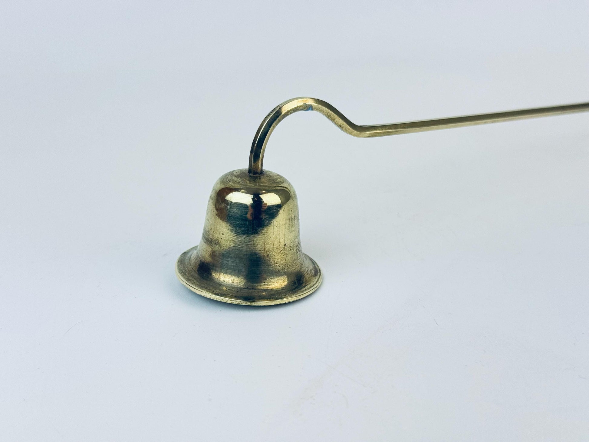 Product image for 'vintage solid brass candle snuffer douter attractive aged metal patina' (view 9f5ba6)