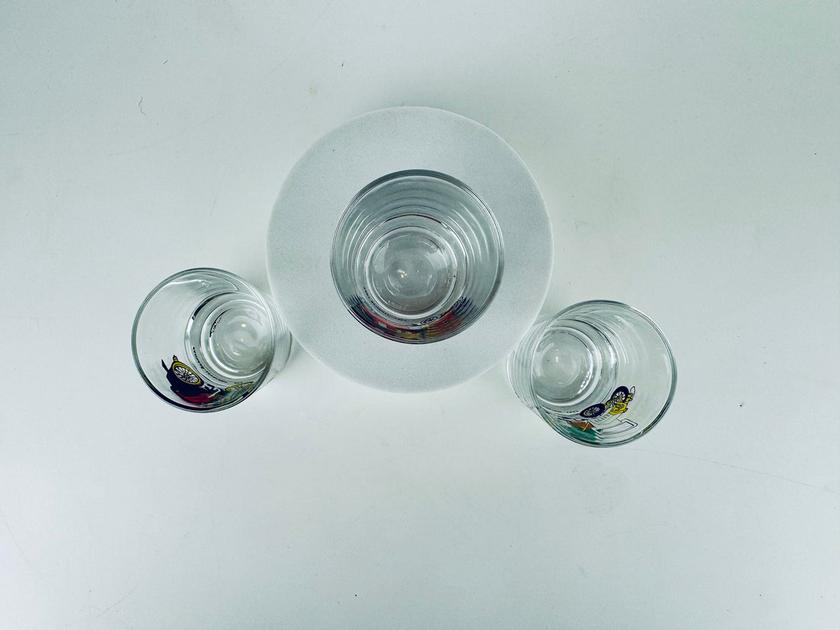 Product image for 'vintage antique car shot glasses set of three 3' (view 8e8a71)