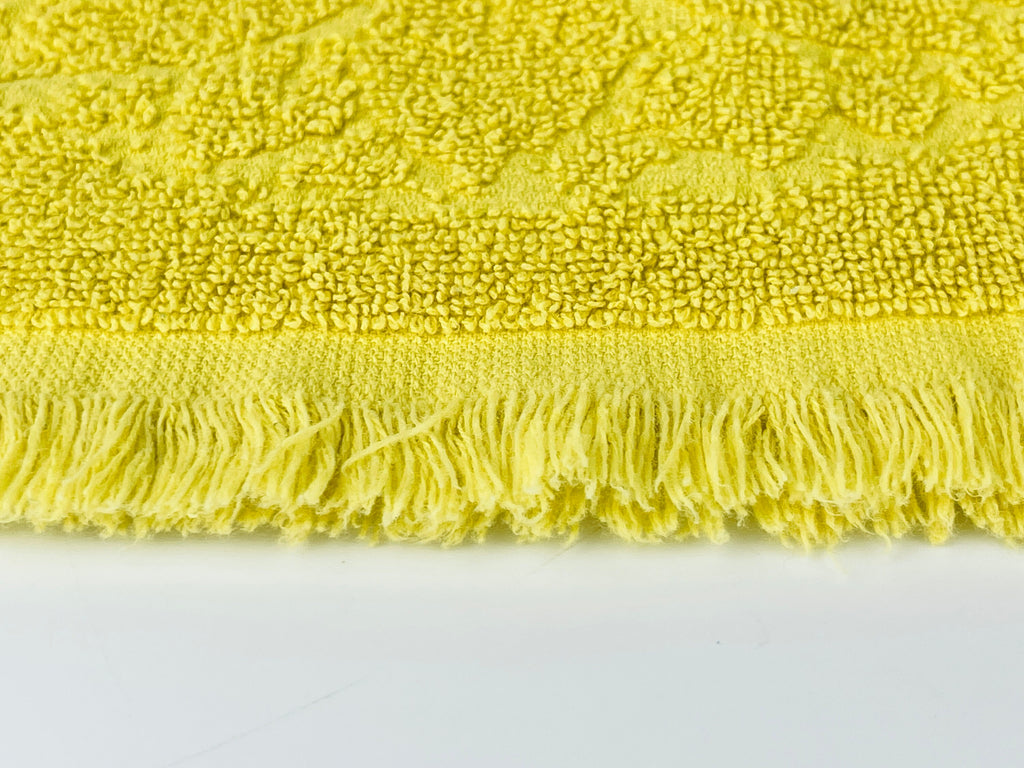 Product image for 'vintage sears yellow floral rectangular fringe hand towel 100 cotton made in usa' (view e50a1a)