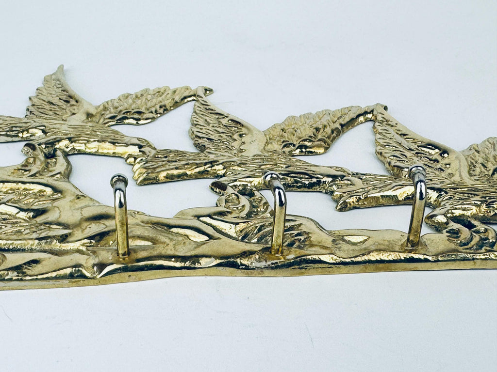 Product image for 'vintage brass wall key rack swooping eagles over water foyer accent' (view 7d259c)