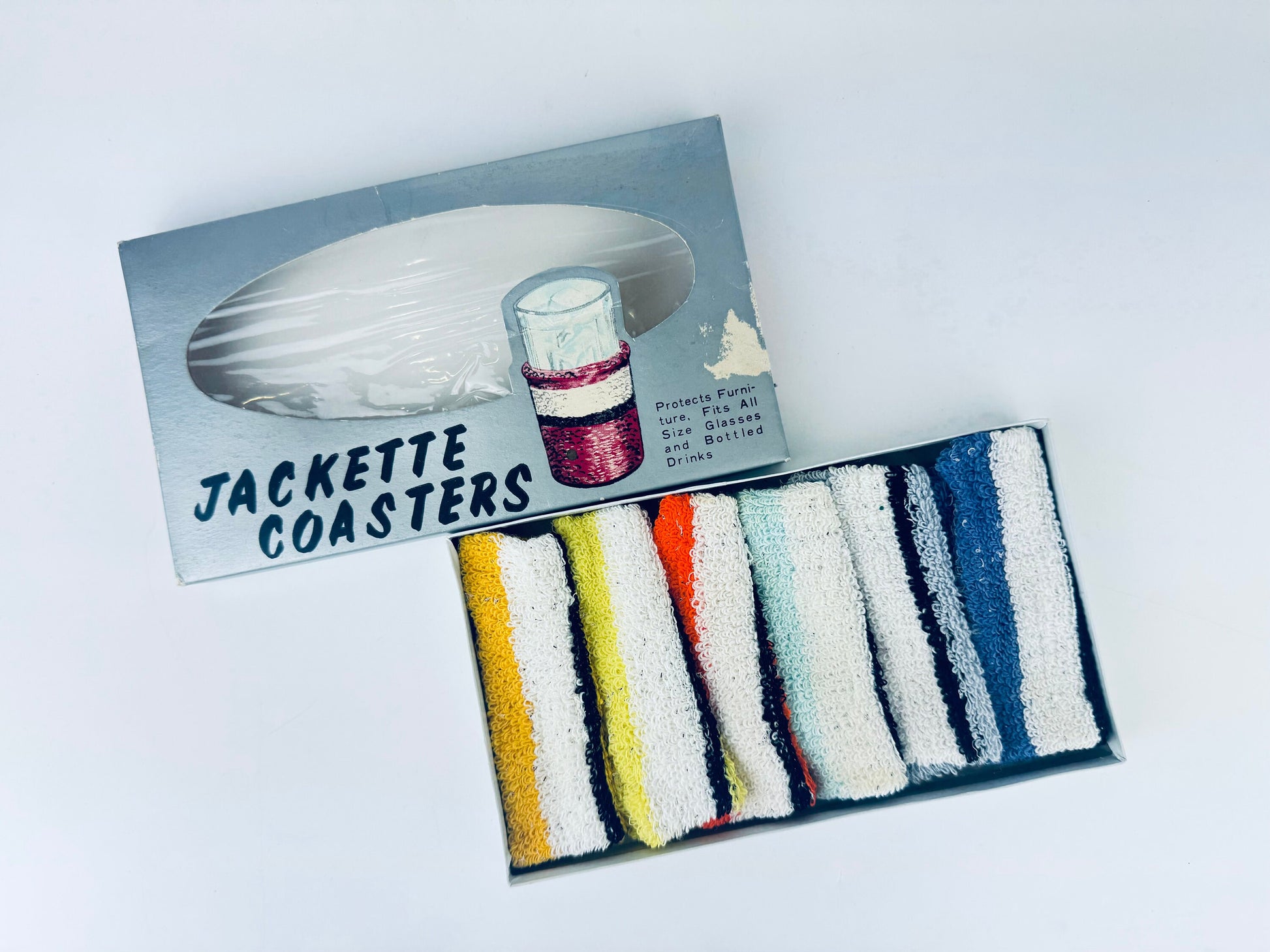 Product image for 'vintage jackette coasters beverage cozy set of six 6' (view bcddbf)
