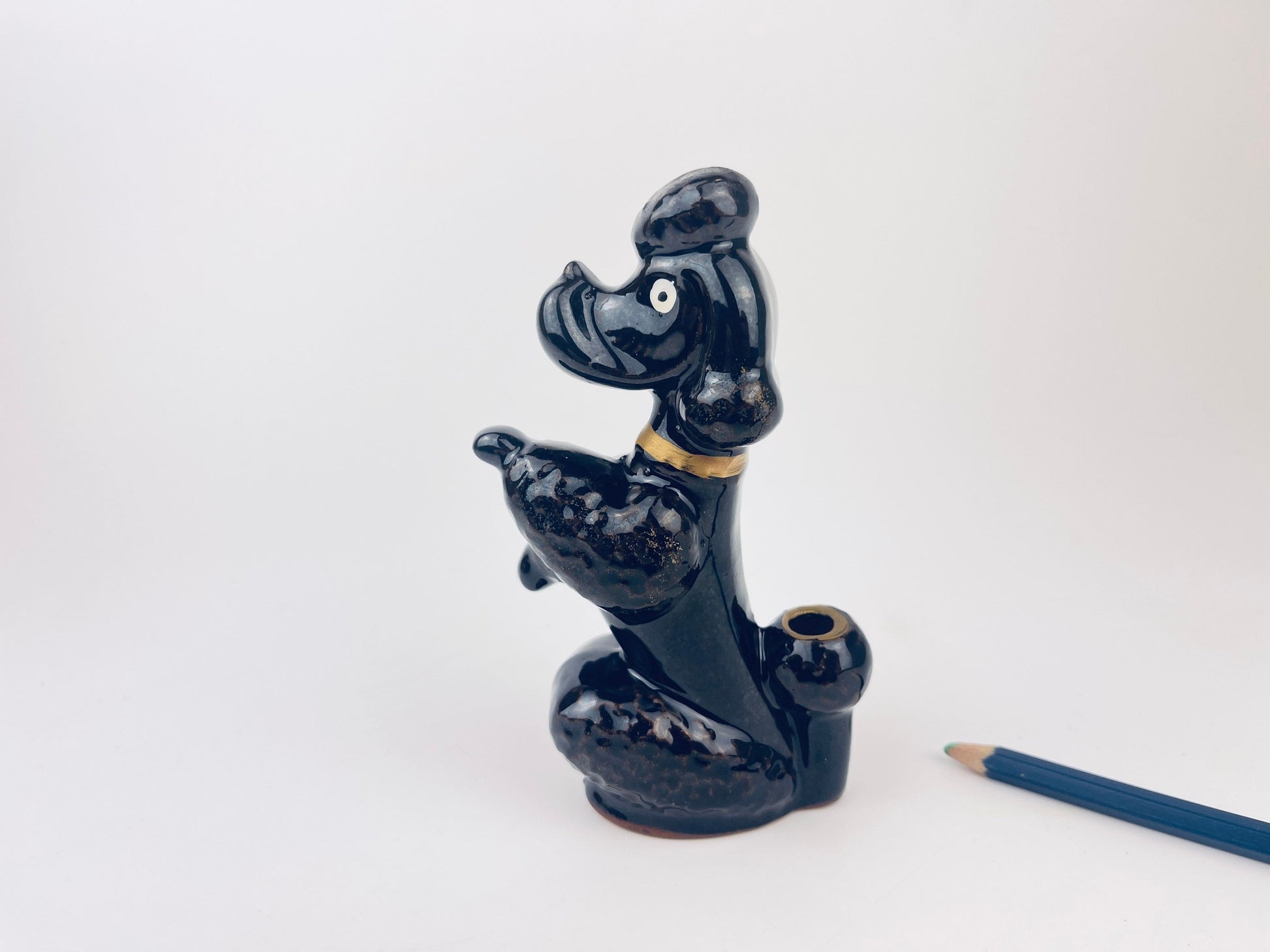 Product image for 'vintage red clay kitsch poodle dog pen pencil holder made in japan desktop organiser' (view 1885c7)