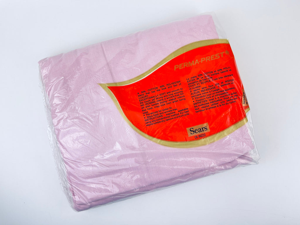 Product image for 'vintage sears perma prest pink twin flat sheet 50 50 cotton polyester blend new old stock nos made in canada' (view 65dbef)