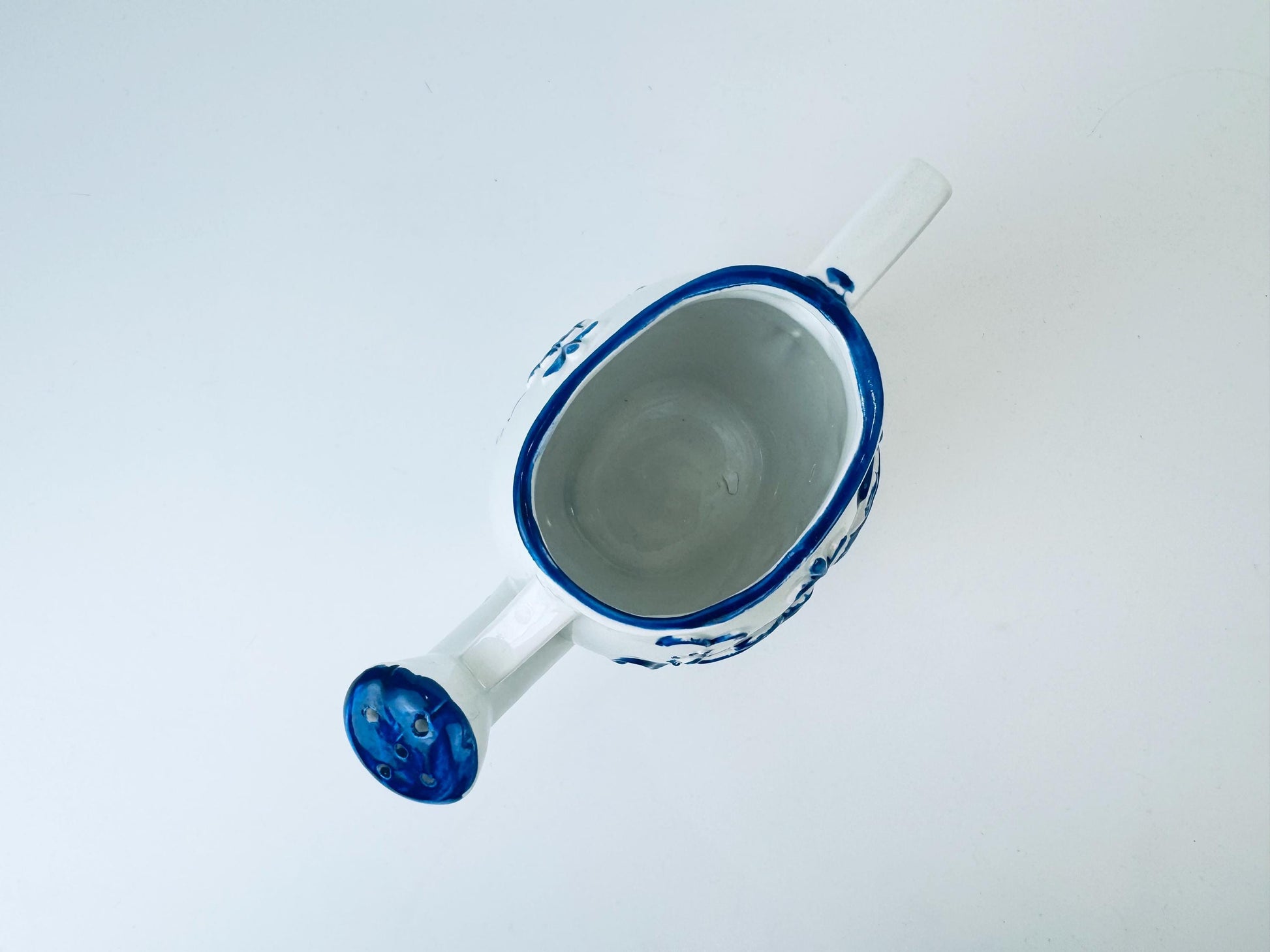Product image for 'vintage rubens blue white floral bird ceramic watering can designed in hollywood made in japan' (view 983fb0)