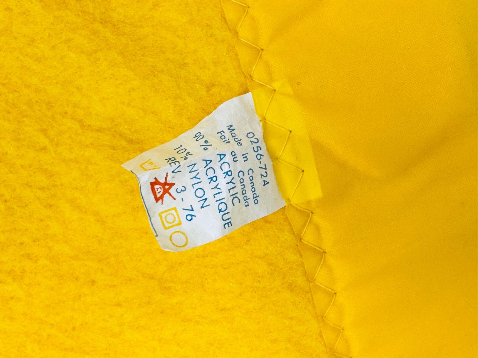 Product image for 'vintage yellow acrylic full blanket 82 x 92 floral eyelet satin ribbon trim made in canada' (view ca1e04)