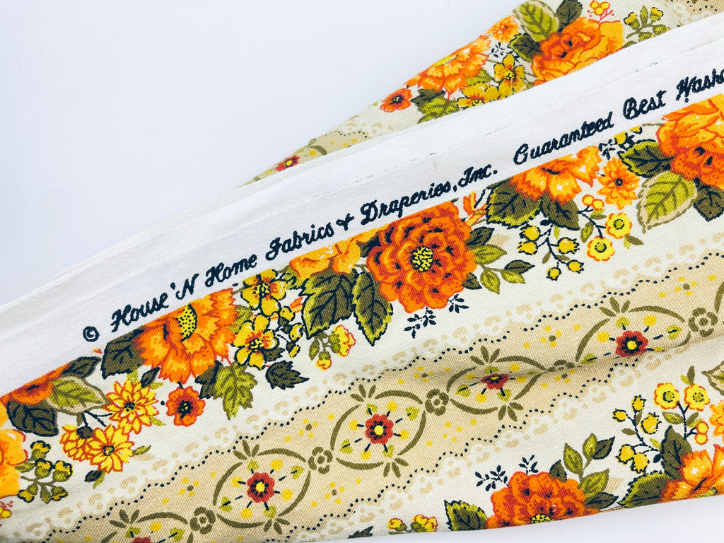 Product image for 'vintage preshrunk floral cotton fabric 43 x 70 house home draperies inc' (view af55c7)