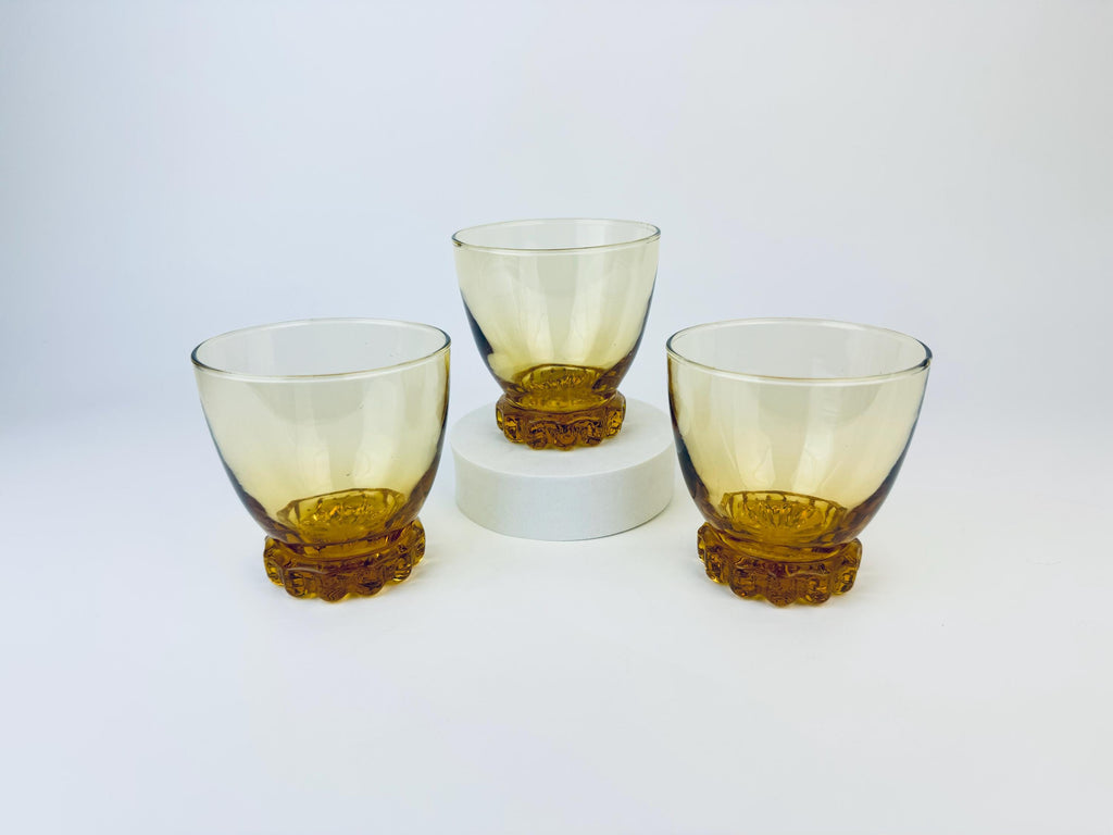 Product image for 'vintage libbey crystal sonnet gold amber glasses set of three 3' (view cbaf92)