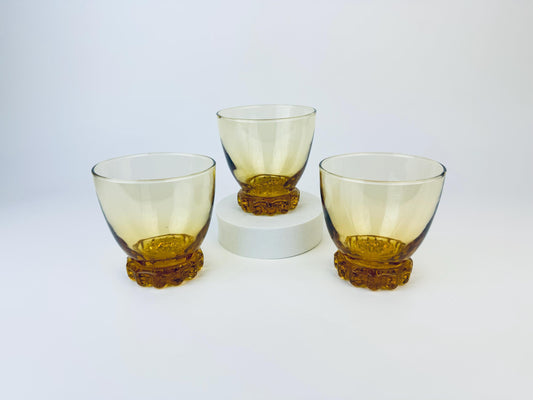Product image for 'vintage libbey crystal sonnet gold amber glasses set of three 3' (view cbaf92)