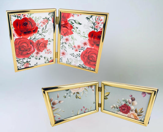 Product image for 'vintage solid brass gold tabletop picture frame books hand polished lacquer coated sold separately' (view cc8360)