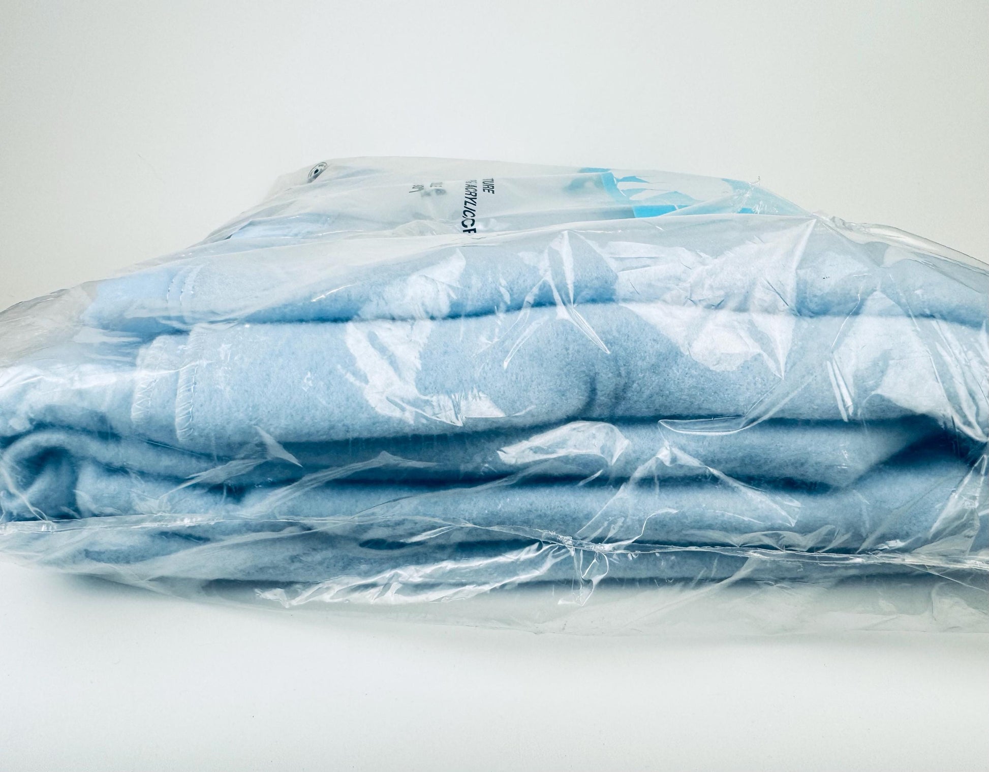 Product image for 'vintage arctic blue twin blanket satin ribbon trim new old stock nos made in canada by esmond' (view 537bba)
