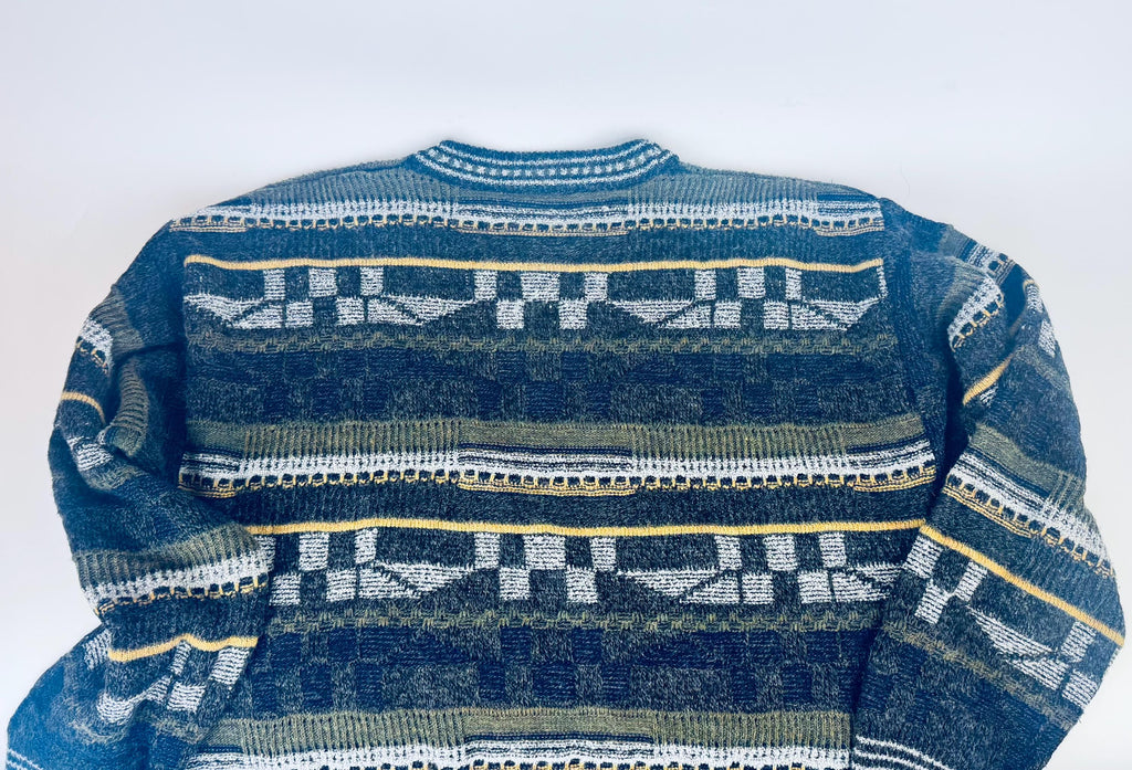 Product image for 'vintage 80s 90s geometric sweater size medium m acrylic wool blend made in italy by bosa' (view d9fbfe)
