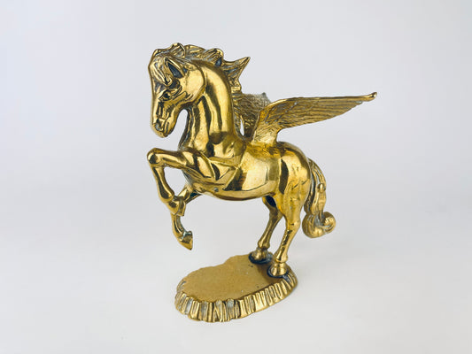 Product image for 'vintage solid brass pegasus figurine tabletop decor attractive aged metal patina' (view 2e5cd7)