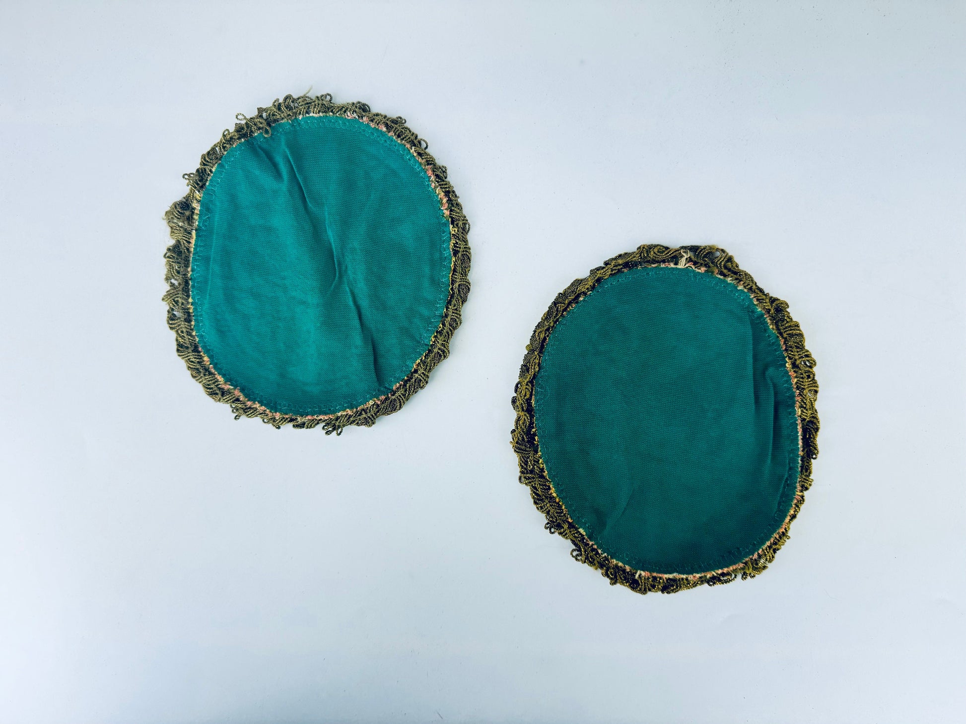 Product image for 'vintage round floral dressing table mats doilies metallic lace trim made in belgium sets sold separately' (view abd5d7)