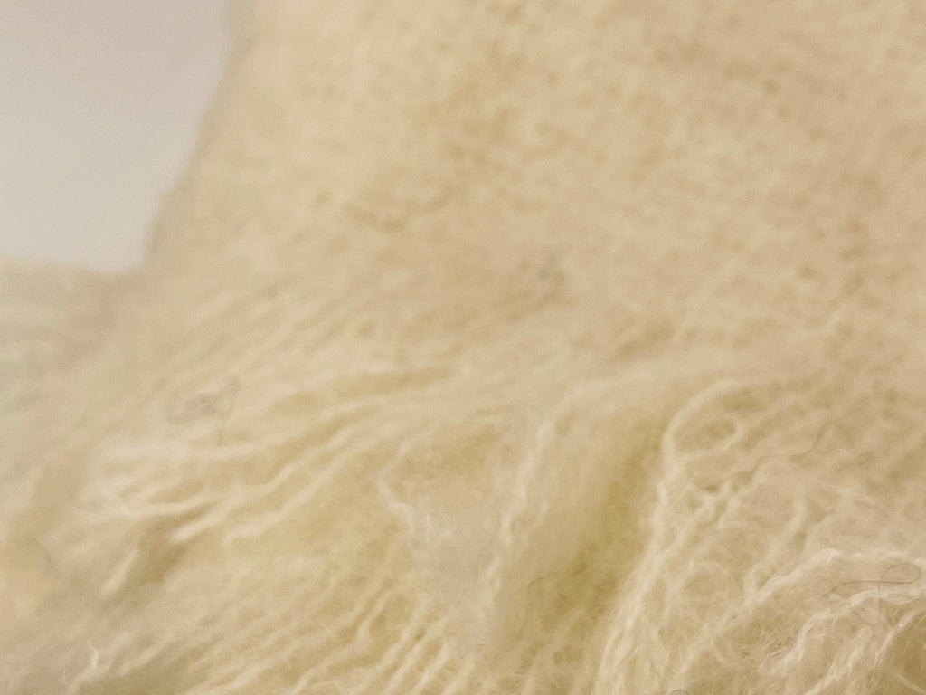 Product image for 'vintage glentana beige mohair wool plaid fringe scarf table runner made in scotland new old stock nos' (view 5b7f29)