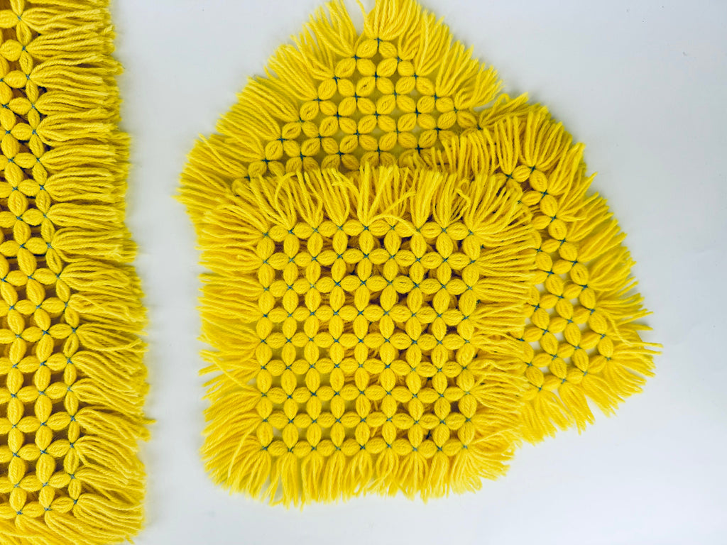 Product image for 'vintage yellow blue woven fringe table runner placemats' (view 6ac4c7)