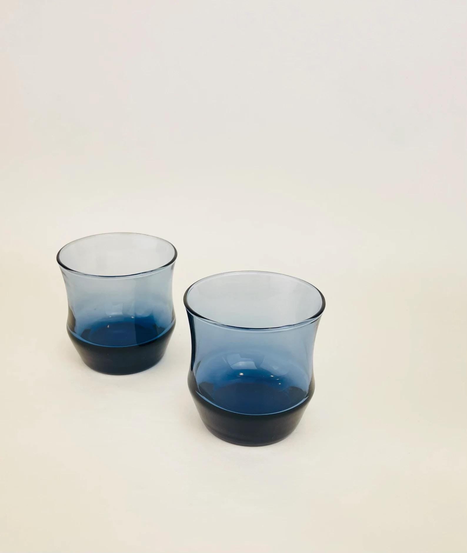 Product image for 'vintage mcm libbey apollo blue glassware sets sold separately' (view f7397a)