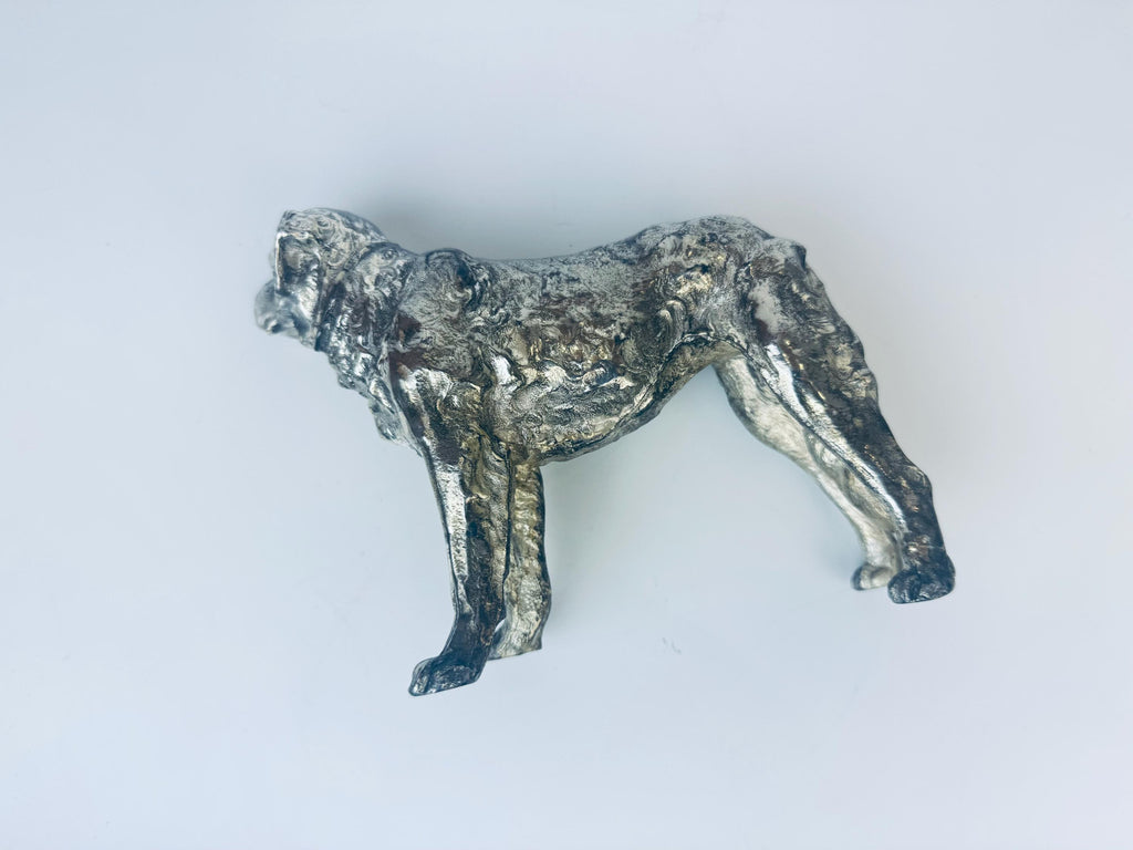 Product image for 'vintage silver metal saint bernard dog sculpture made in japan' (view d03aa6)