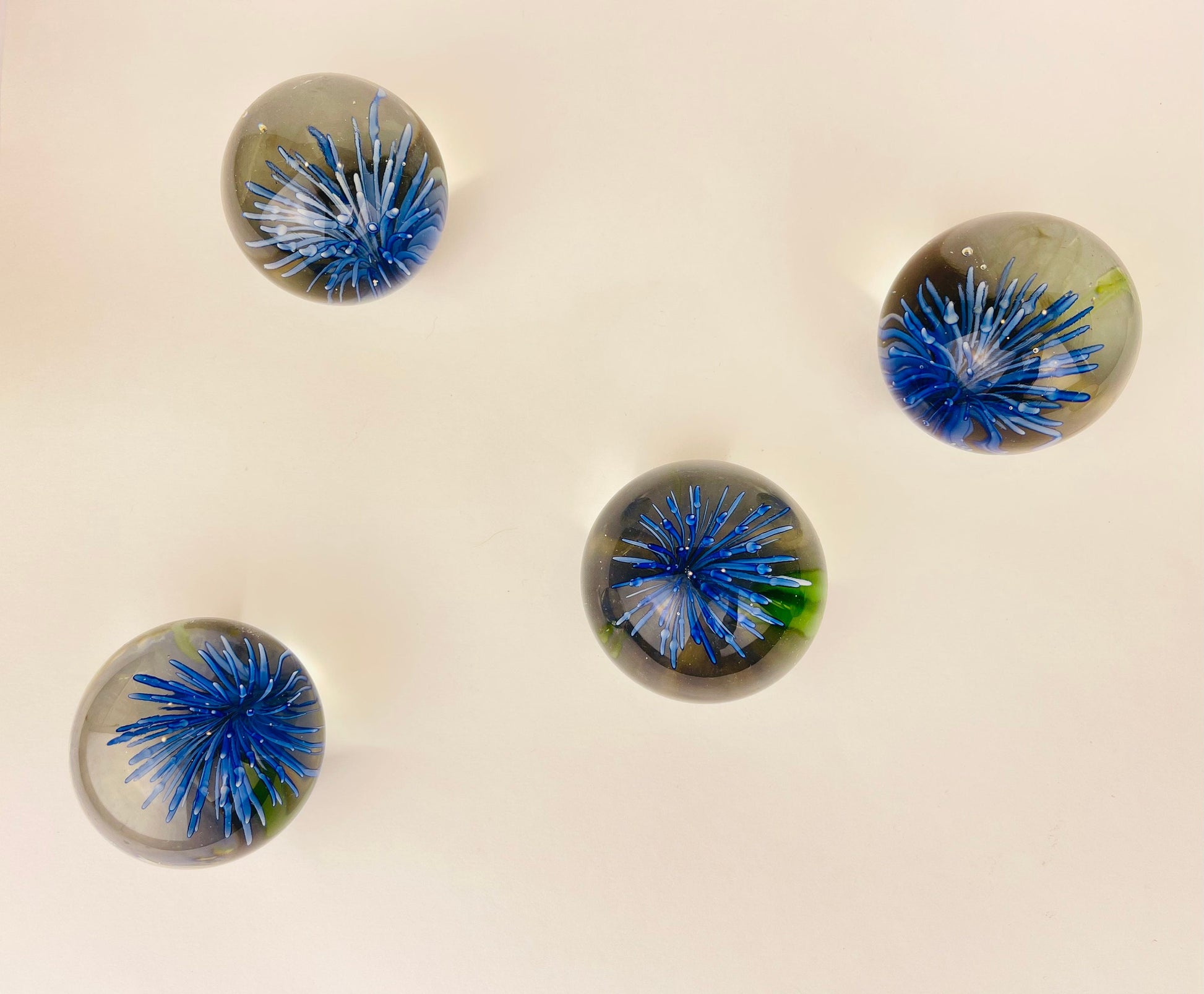 Product image for 'vintage heavy glass paperweight blue green sean anemone sold separately' (view c42e62)