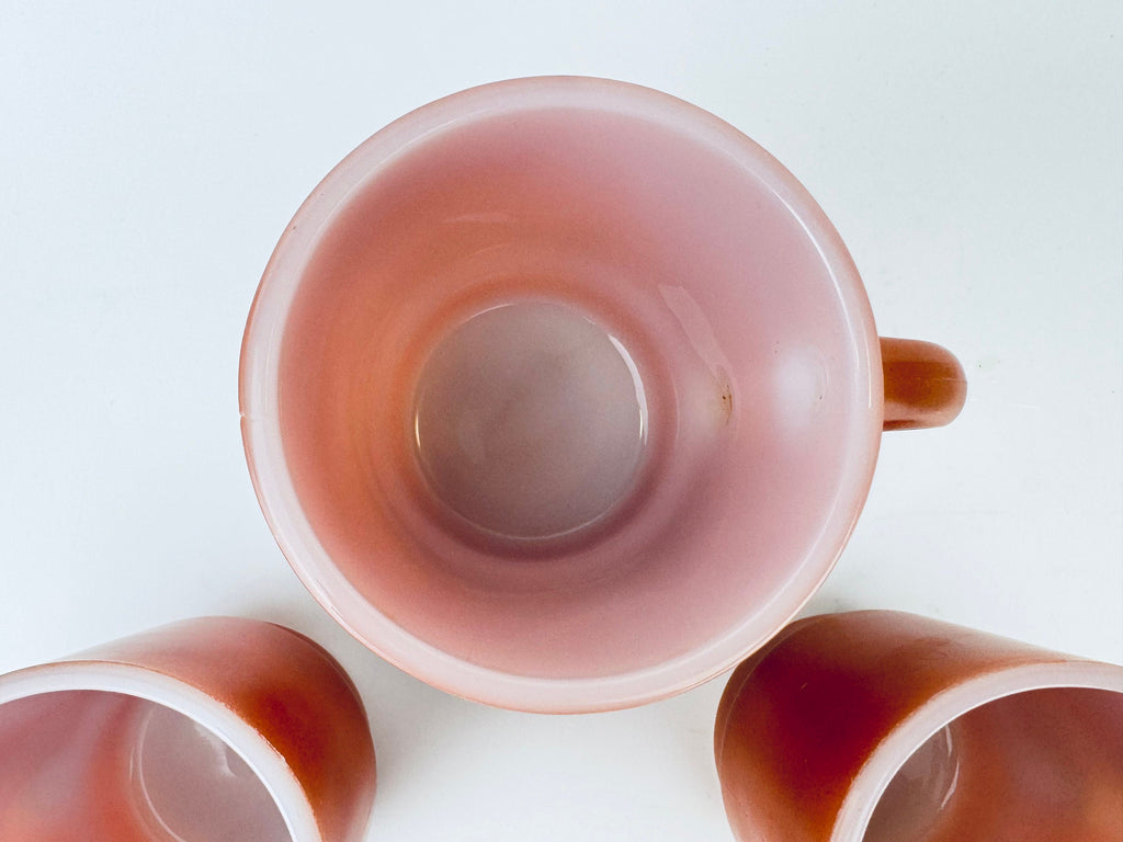 Product image for 'vintage anchor hocking fire king reddish brown stackable glass mug made in usa set of three 3' (view 55b516)