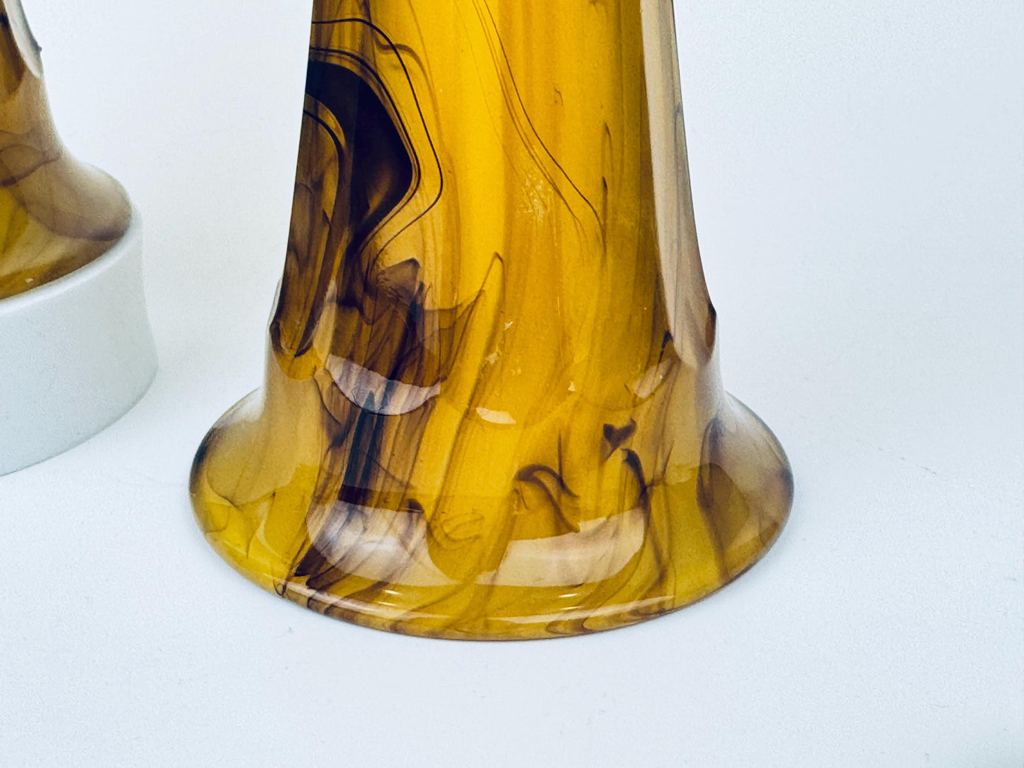 Product image for 'vintage george davidson brown swirl cloud glass trumpet vase sold separately' (view c0d596)