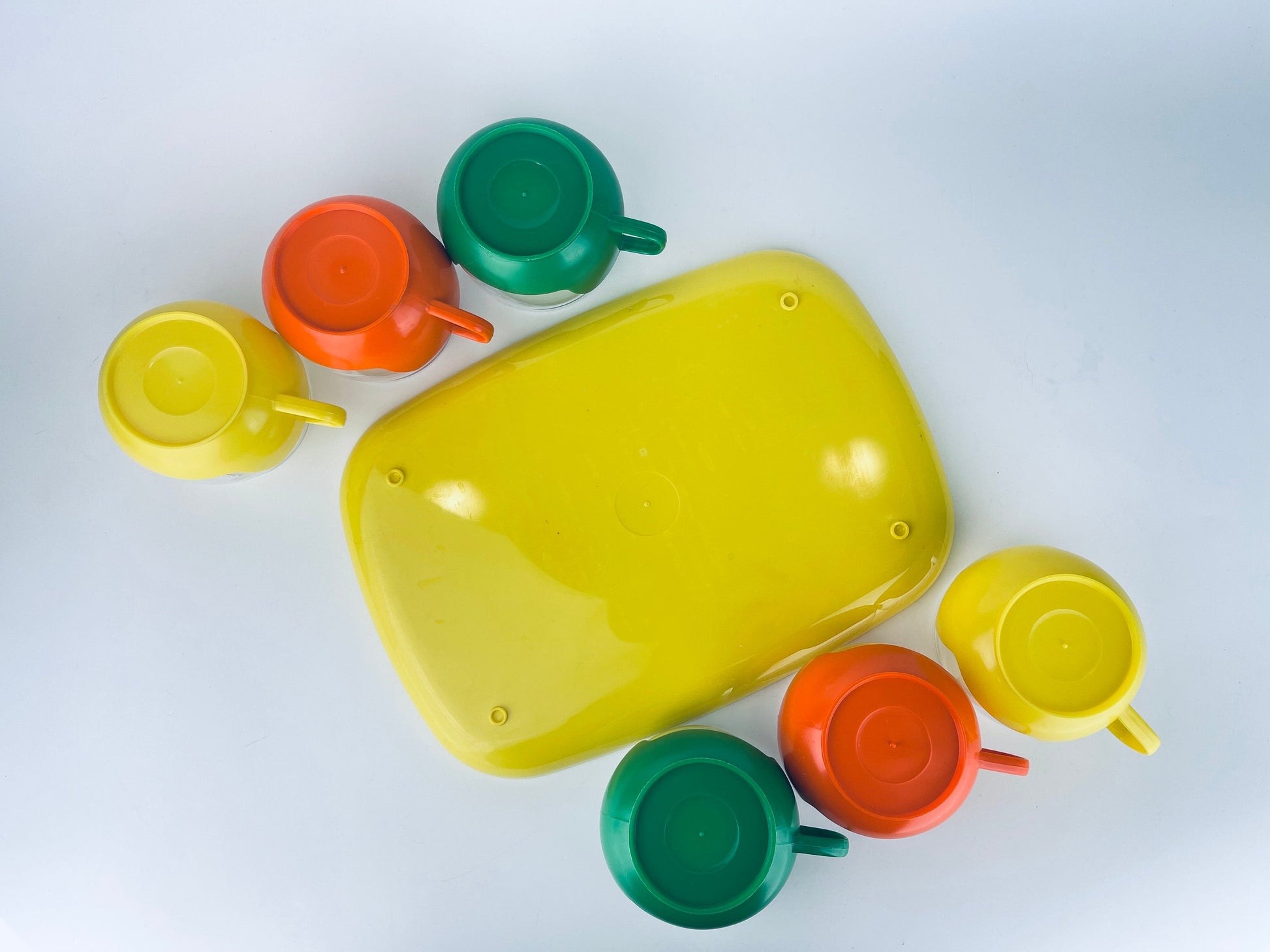 Product image for 'vintage mid mod roly poly colourful glass mug set melitta coffee tea cups set of six 6' (view 279228)