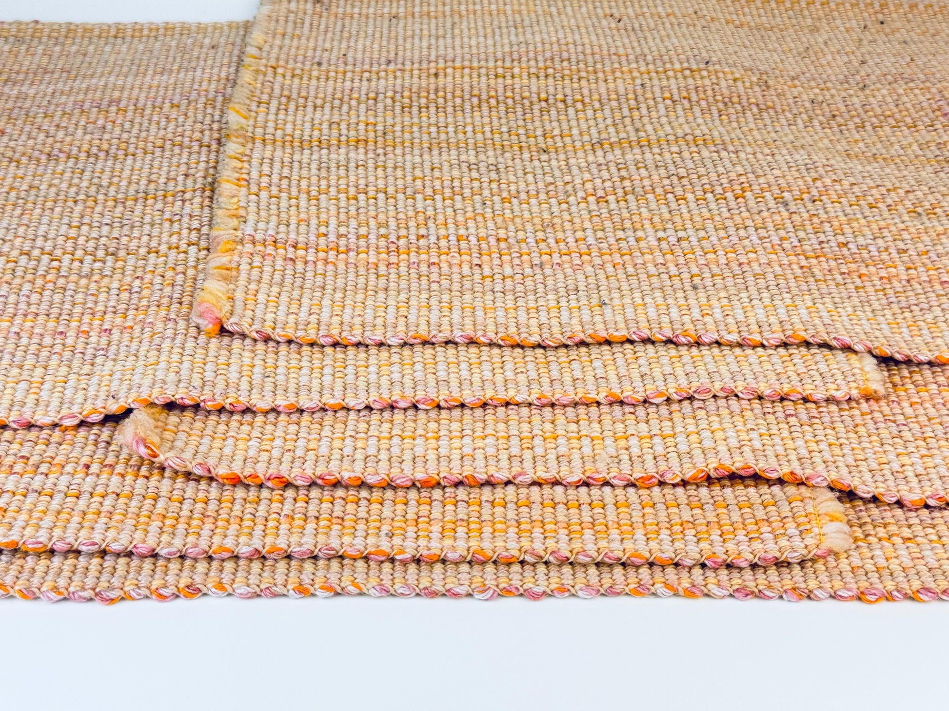 Product image for 'vintage light peach striped fringe style place mats set of five 5' (view 8776c8)