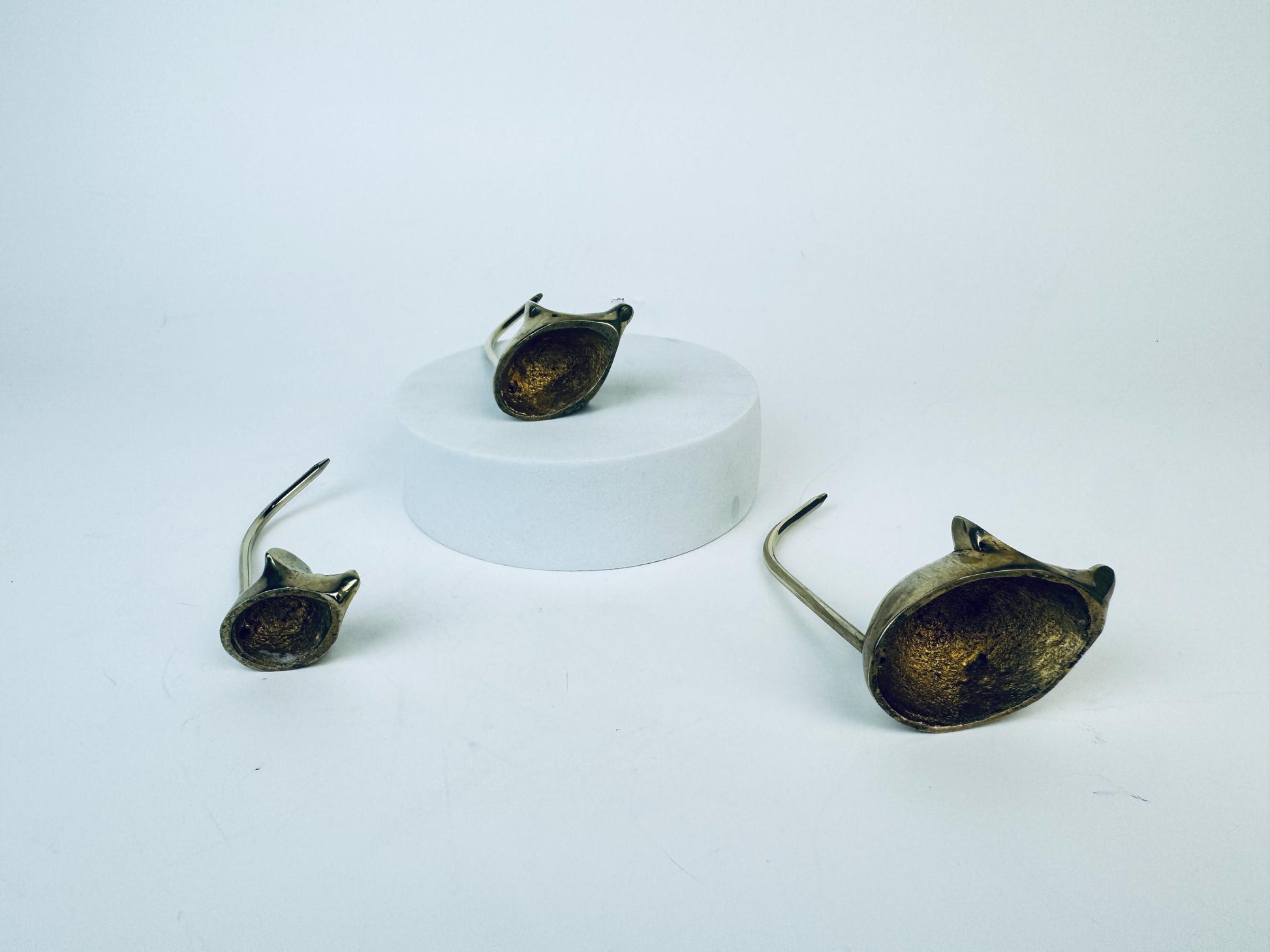 Product image for 'vintage small brass mice jewellery receipt storage set of three 3' (view bfab45)