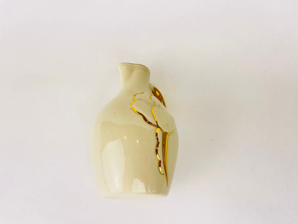 Product image for 'vintage beige gold floral ceramic vase jug' (view 8f8137)