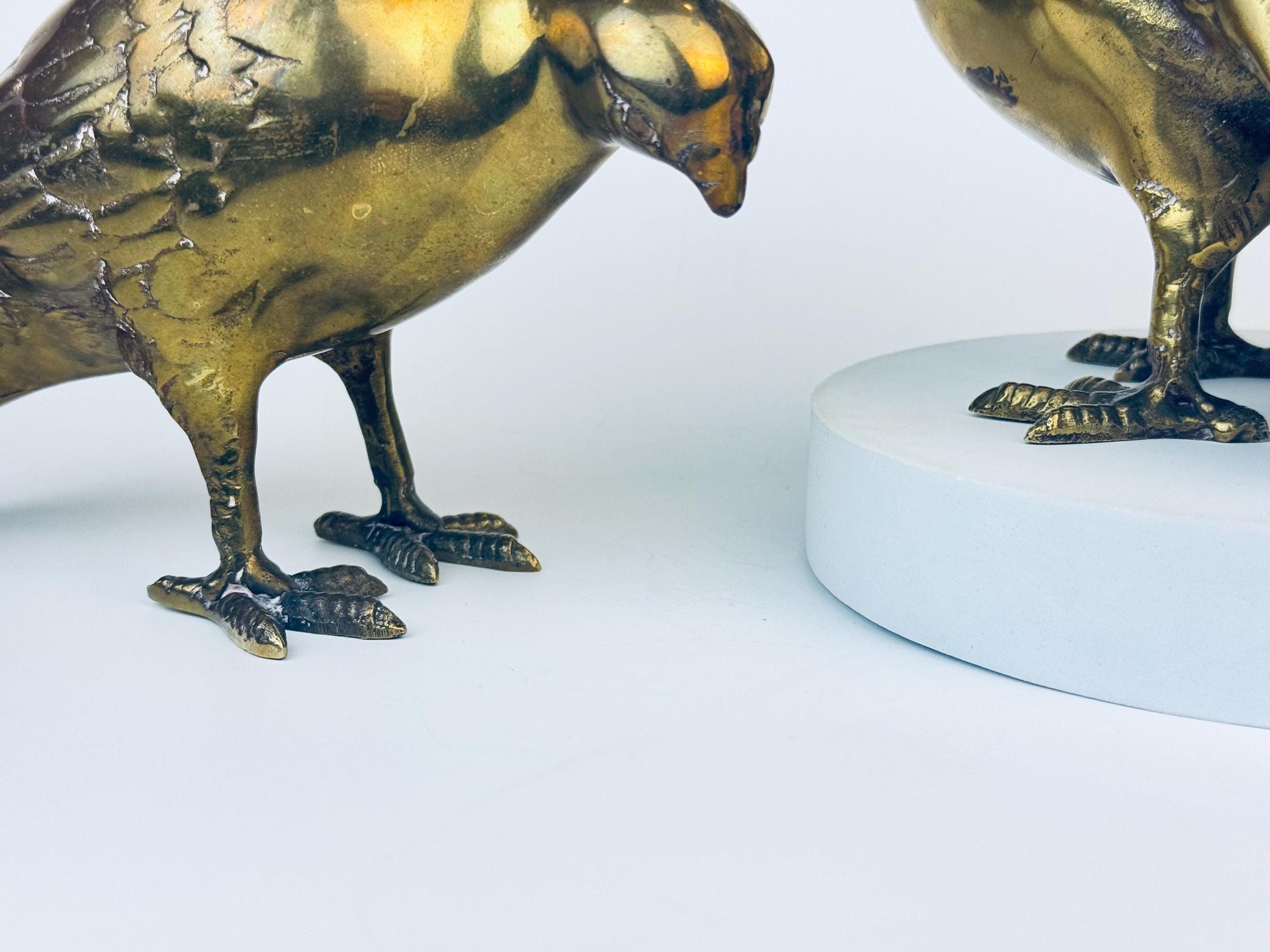 Product image for 'vintage solid brass figurine birds sculpture set of two 2' (view 031b02)