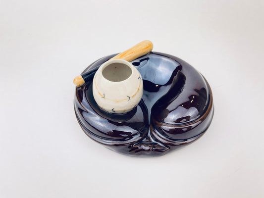Product image for 'vintage baseball ashtray match holder mitt batt ball red clay pottery' (view 05f89c)