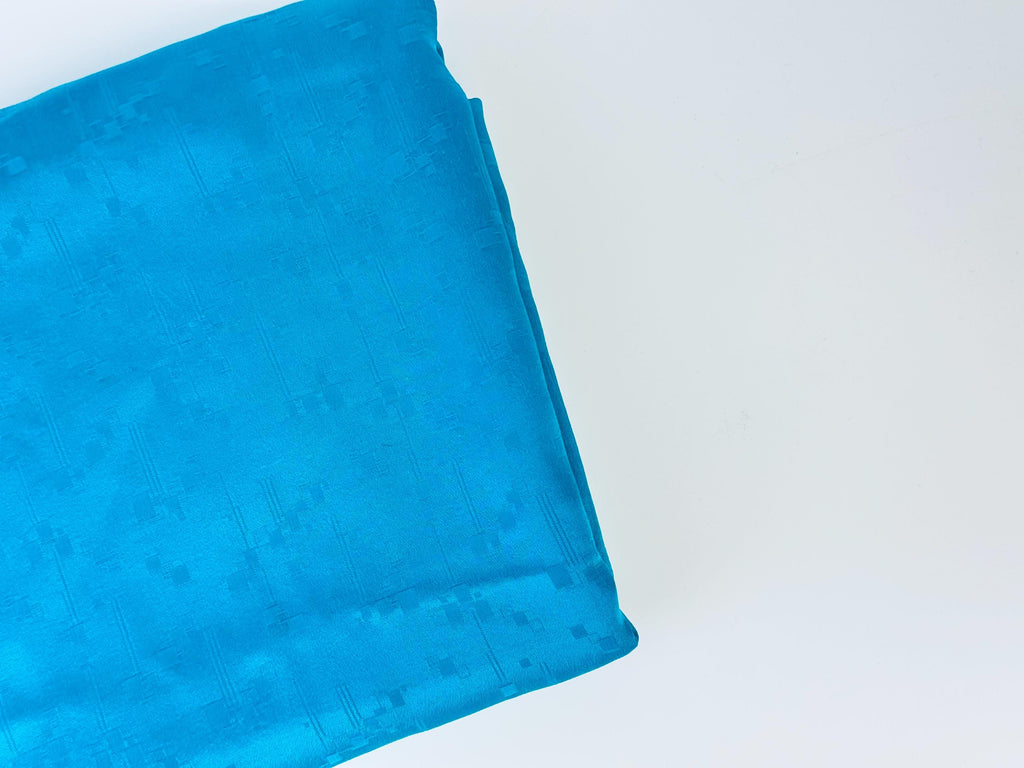 Product image for 'vintage 1980s teal green geometric pattern fabric 36 x 96' (view d1f965)