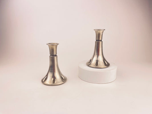 Product image for 'vintage pewter silver candle stick holders set of two 2 made in norway by gullsmedservise' (view 18e2f9)