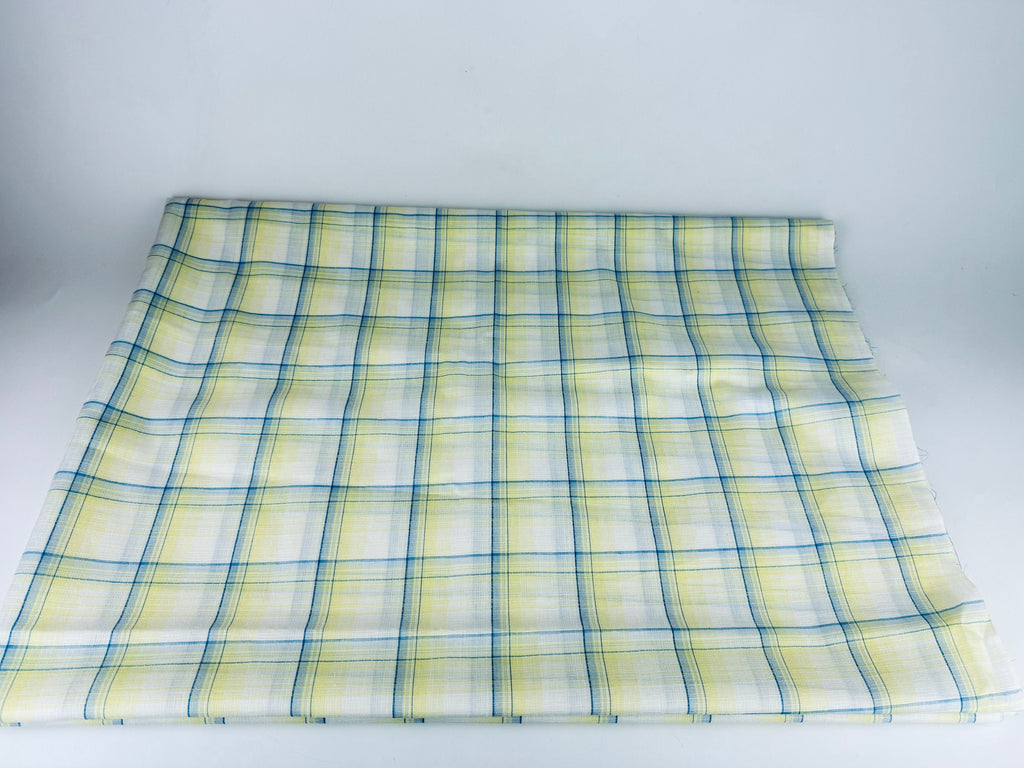 Product image for 'vintage ombre blue white plaid shirt polyester fabric material 41 x 72' (view 383409)