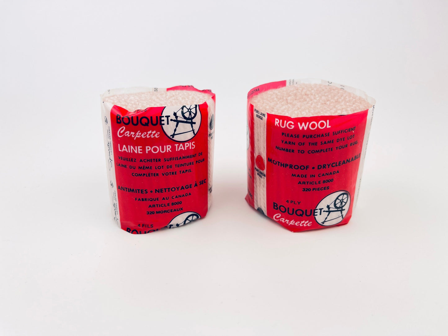 Product image for 'vintage antique beige wool rug yarn bouquet carpette spinrite yarns pure virgin wool 320 pieces package of two 2 canada made' (view b1c6d7)