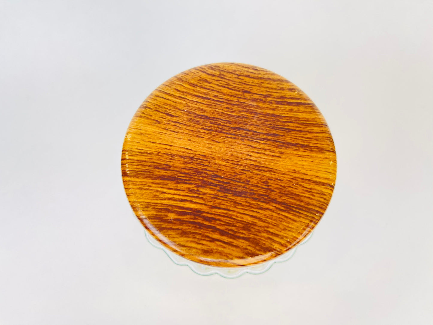 Product image for 'vintage faux wood screw top ribbed glass storage jar' (view 5e7aab)
