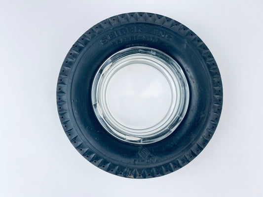 Product image for 'vintage seiberling sealed aire rubber tire glass ashtray made in usa' (view cc739a)