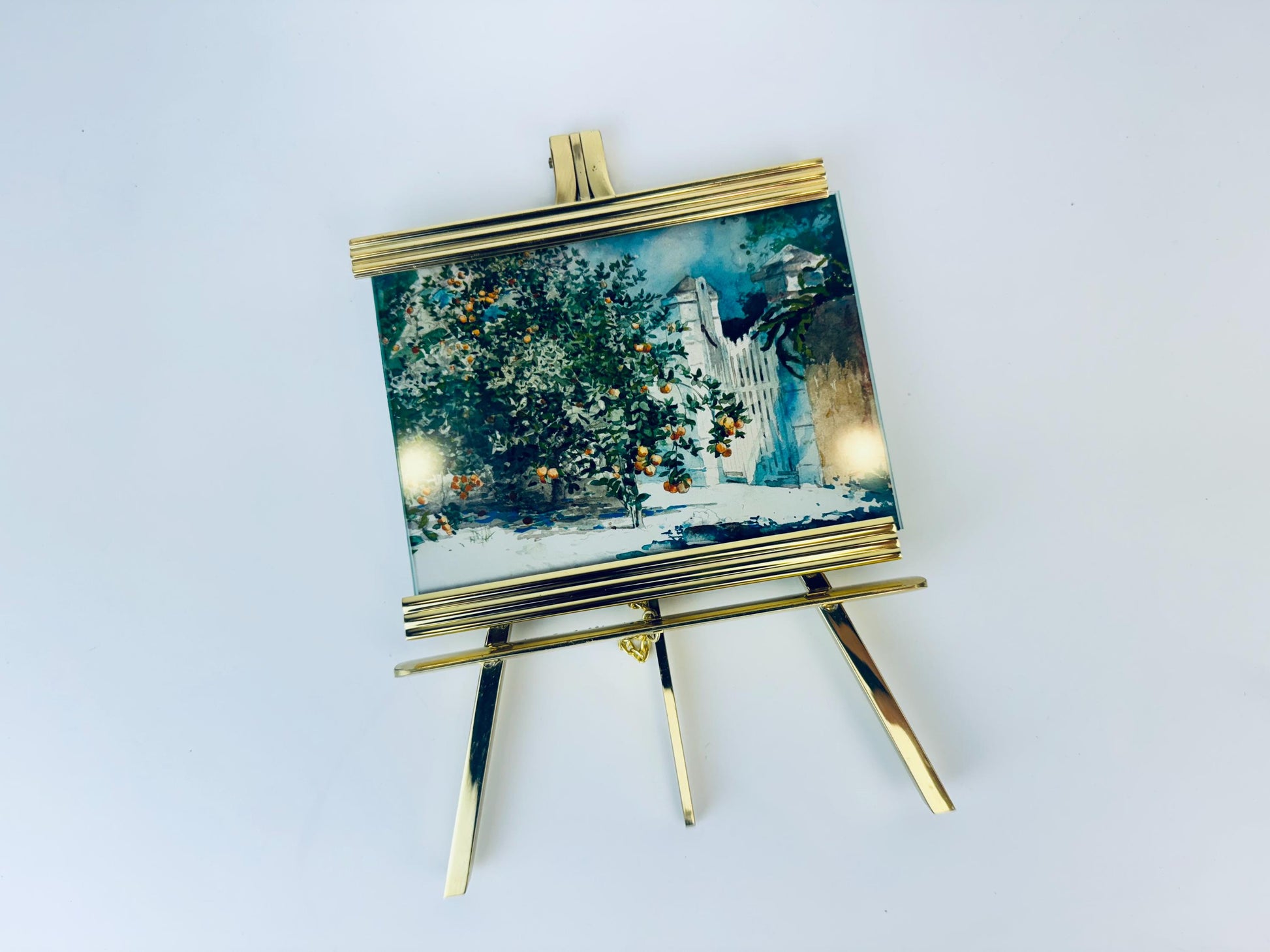 Product image for 'vintage solid brass picture frame easel 3 5 x 5 tabletop mounted made in korea' (view 07aa78)